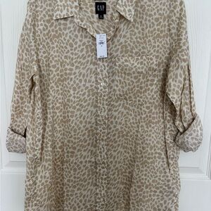 GAP Beige Animal Print Shirt